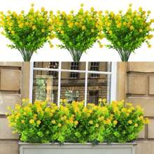 10pcs Artificial Christmas Decorations, UV-Resistant Fake Greenery For Outdoor, High-Quality Anti-Oxidation Boston Fern Real Touch Lifelike Plants, Home/Kitchen/Room/Wall Decor, Hanging Planter For Indoor/Outdoor Garden, Suitable For Halloween, Mother's Day, Valentine's Day Decoration Gifts Birthday Graduation,Garden Decor,Outdoor Plant,Gardening,Fake Flowers