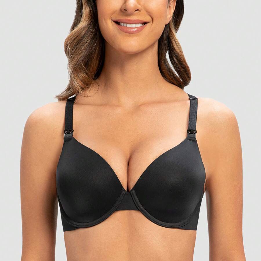 MELENECA MELENECA Women's Full Coverage Underwire Support Plus Size Breastfeeding Nursing Bra