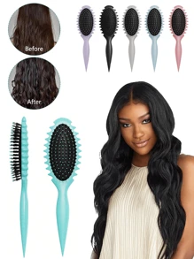 卷发定型刷，2025 新款卷发刷，通风发刷，适用于女性和男性的卷发梳理、造型和定型，减少拉扯 - 彩色 - 查看 4