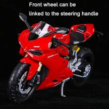 Burago 1:12 DUCATI 1199 PANIGALE Motorcycle Model With Base Motorcycle Racing Collection Desktop Ornaments New Year Birthday Christmas Gift For Kids