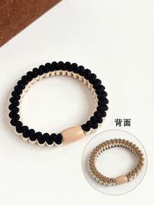 4pcs Plain Color Elastic Hair Ties, Versatile Scrunchies, Stylish Wavy Hair Bands, Women Hair Accessories ,Ponytail Holders ,Hair Elastics ,Hair Rubber Bands ,Hair Rope