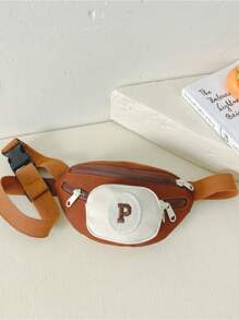 1 件迷你牛津布多功能儿童运动胸包，拉链开合，适合旅行、小物品存放、四季日常使用