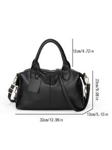 1 pieza Bolso de hombro de mujer de moda, adecuado como regalo del Día de la Madre, diseño minimalista y casual, bolso de hombro y cruzado para dama, bolso para mamá de mediana edad, de cuer - Negro - Ver 3