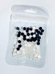 90pcs 6mm 3D White Aurora Camellia Rose Nail Art Charms, DIY Nail Jewelry Accessories - Mixed With Black Transparent Camellia Flowers, Suitable For Nail Design, Resin Crafts, Scrapbooking, Glasses, Guitar, Computer, Phone, Furniture, Wallet, Packaging, Craft Design, Nail Art Decoration, Perfect For Valentine's Day Nails Nail Supplies - Multicolor - View 7