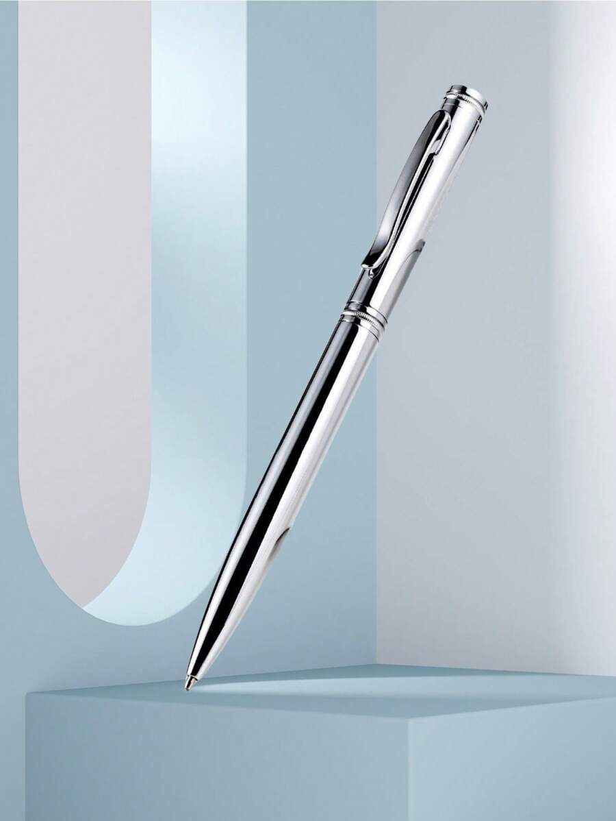 1 支商务风格不锈钢圆珠笔，全金属笔身，0.5 毫米旋转笔尖，厚重手感，高端礼品