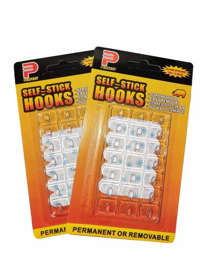 20/6pcs, Mini Self-Adhesive Hook, Detachable Traceless Decorative Thread Hook, Transparent Hook, Sticky Wall Hook, Indoor/Outdoor Mini Light Clip, Holiday Decoration Supplies, Multi-Purpose Clip, Suitable For Christmas, Halloween, New Year Decoration Hanging Display, Practical Hook