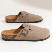 Men Slip-On Sandals With Covered Toe & Thick Sole, Casual Elevated Loafers For Summer, Couples Shoes