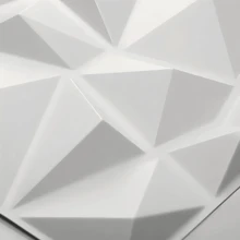 Wzmocniona wersja 3D Panel ścienny z PVC w kolorze Diamond Desian, 30 cm X 30 cm Matowa biel/czarny. Przyjazny materiał, bezwonny, lekki, łatwy w montażu, ognioodporny, wodoodporny i odporny na wilgoć, odpowiedni do dekoracji ściennych w wystroju domu, dekoracji pokoju, dekoracji łazienki. Dekoracja sypialni i dekoracji salonu.