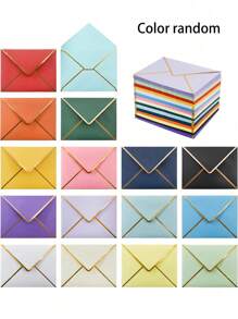 10pcs/20pcs-Color Random Christmas Envelope,Christmas Decorations,Wedding Party Invitations, Letter Mailing, Postcard Envelopes, Vintage Envelopes,Solid Color Envelopes, Paper Envelope Sets, Simple Mixed Color Paper Envelopes For Family Size Envelopes For Western And European Style Invitations, Simple Multi-Purpose Greeting Envelopes For Office Parties(Random Style)