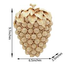 Sparkly Women Grape Shape Clutch Diamond Rhinestone Evening Bag Cute Fruit Purse Evening Handbag For Cocktail Party Prom - 紅色 - 查看 2