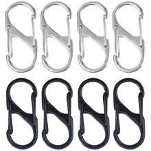Móc khóa Carabiner kim loại 8/12 chiếc, kẹp hợp kim hình chữ S, thích hợp cho cắm trại ngoài trời, đi bộ đường dài, du lịch - Khóa hợp kim hình chữ S - Xem 7