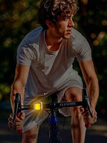 Luz LED para Bicicleta 2 Lámparas de Modo Dual Rojo o Blanco con Carga Visa USB Resistente al Agua  Trasera De Bicicleta - Negro - Ver 2