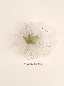 2 pezzi di fermagli per capelli con corona glitterata per ragazze, con perle finte e decorazioni in strass, colore beige e rosa, molletta per capelli con molletta per feste, festival e celebrazioni, accessori per capelli adatti per bambini e ragazze, perfetti come regalo, adatti per la vita quotidiana e le vacanze