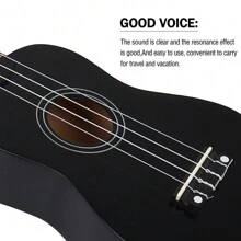 21 Inch Soprano Ukulele,Professonial Ukele  With Gig Bag, Picks,Extra Strings - Black - View 5