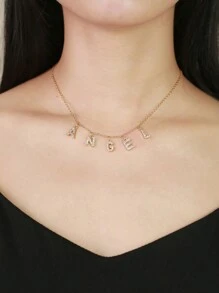 1 pièce Collier personnalisé à la mode, minimaliste, décontracté en acier inoxydable avec zirconium cubique. Cadeau idéal pour la petite amie, la mère, la famille, l'ami, la fille, pour l'anniversaire, la Saint-Valentin, la remise des diplômes, le mariage. Argent, élégant, coloré, vintage, unisexe, hipster, personnalisé, unique. Idéal pour lui, idéal pour elle, petit ami, petite amie, père, mère, famille, amis, pour les anniversaires, les remises de diplômes, les bals, les fêtes. Colliers pour femmes, fournitures scolaires, rentrée scolaire, bureau, école, salle de classe, cadeaux pour les enseignants, université, collègues, chambres d'étudiants, enseignants, garçons et filles, adolescents, élèves du collège, lycée, étudiants d'université, étudiants, première année, deuxième année, classes inférieures.