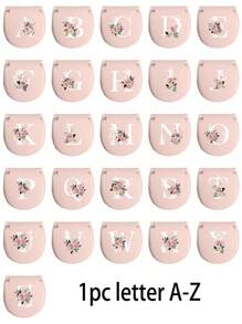 1pc Pink Sewing Tool Box With Pink Floral White Letters A-Z, Perfect Gift For Beginners Sewing: 1 Portable Mini Sewing Set - Foldable, Diy Sewing Supplies And Accessories, Suitable For Travelers And Emergency Clothing Fixators, Mini Needle Box Portable Small Needle Bag Sewing Tool Combination Set Hotel Supplies