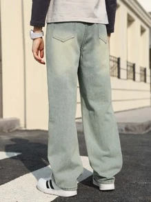 Jeans droits de printemps déchirés pour adolescents garçons, nouveaux pantalons longs décontractés délavés avec effet usé pour enfants