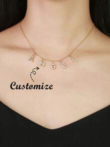1 pièce Collier personnalisé à la mode, minimaliste, décontracté en acier inoxydable avec zirconium cubique. Cadeau idéal pour la petite amie, la mère, la famille, l'ami, la fille, pour l'anniversaire, la Saint-Valentin, la remise des diplômes, le mariage. Argent, élégant, coloré, vintage, unisexe, hipster, personnalisé, unique. Idéal pour lui, idéal pour elle, petit ami, petite amie, père, mère, famille, amis, pour les anniversaires, les remises de diplômes, les bals, les fêtes. Colliers pour femmes, fournitures scolaires, rentrée scolaire, bureau, école, salle de classe, cadeaux pour les enseignants, université, collègues, chambres d'étudiants, enseignants, garçons et filles, adolescents, élèves du collège, lycée, étudiants d'université, étudiants, première année, deuxième année, classes inférieures.