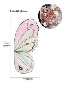 10pcs (20 Sheets)/20 Sets (40 Sheets) Butterfly Wrapping Paper, New Butterfly And Bird Wing Floral Bouquet Wrapping Paper, Matte Waterproof Semi-Transparent Butterfly Wing Shaped Bouquet Wrapping Paper, Flower Wrapping Paper, Wing Shaped Bouquet Handmade Gift Wrapping Paper, DIY Flower Shop Packaging Bags Creative Floral Packaging, 36pcs 3D Colorful PVC Butterflies For DIY Decor, Wedding, Birthday, Party, Back To School, Graduation, Couple Surprise, Valentine's Day Gift, Mother's Day Gift, Anniversary Bouquet
