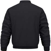 Cotrasen Men's Casual Jacket Warm Aviator Jacket Full Zip Windbreaker Windproof Jacket Coat - Black - View 3