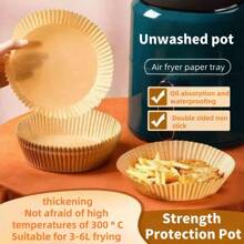 1pc Air Fryer Liners, Thickened Baking Paper, Disposable Oil Absorbing Non-Stick Mat - Multicolor - View 6