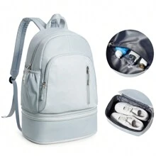 运动背包，简约学生背包，时尚背包，防水轻便大容量旅行背包，带鞋仓和防水口袋，便携式电脑背包，带笔记本电脑隔层，适合户外徒步、旅行、露营、运动、游泳，可折叠男士功能包，游泳包，送给朋友、爸爸、男朋友的礼物，男士夏季春假礼物，沙滩包，旅行包，书包，大学包，大容量包，旅行包，防水背包，沙滩周末包 - 彩色 - 查看 12