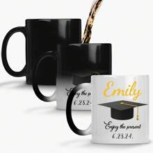 1 sztuka 11oz Graduation Season Name/Data Dostosowany Kolor-Zmieniający Wrażliwy Na Temperaturę Ceramiczny Kubek, Ceramiczny Kubek, Kubek Śniadaniowy, Spersonalizowany Kubek Do Kawy, Prywatny Ekskluzywny Kubek Na Wodę, Jest Najlepszym Wybór Na Prezenty, Prezenty Urodzinowe na Sezon Graduation, Prezenty Na Boże Narodzenie Na Święto Dziękczynienia