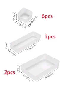 1PC/5pcs/10pcs抽屉整理盘收纳盒卧室、床头柜、抽屉、梳妆台、浴室和厨房抽屉、磨砂收纳盒、桌面和抽屉收纳盒、适用于假日海滩、浴室收纳、卧室收纳、大容量 - 彩色 - 查看 15