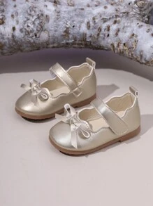Girls' Fashion Sweet Cute Mary Jane Pumps, Bow Decor, Simple And Comfortable, Lightweight, Suitable For Spring & Summer - Gold - View 7