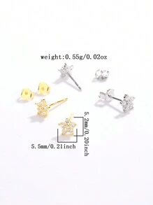 Boucles d'oreilles pour femmes en argent pur S925 en forme de fleur de prunier avec zircone, style frais et élégant