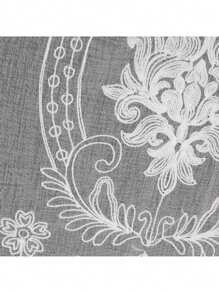 1pc French Double Pearls Lace Bottom Short Sheer Curtain High-Grade Embroidered Half Yarn Drapes For Window Kitchen Door