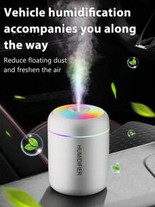 USB香薰加湿器，带冷雾和LED彩灯，小型加湿器，香薰喷雾机，有黑色和白色两种，持久清新空气，非常适合汽车、卧室、办公室、浴室、卫生间、客厅、书桌 - 完美的礼物，您可以选择6种精油，