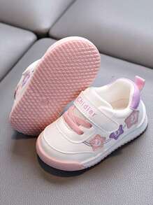 1 par de zapatos blandos antideslizantes para bebés y niños pequeños en primavera/otoño, diseño de para niñas y niños, zapatillas informales para interiores/exteriores para bebés de 0 a 4 años