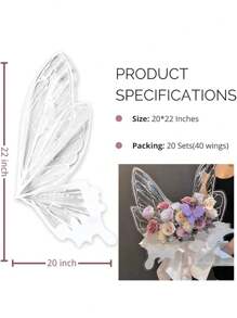 10pcs (20 Sheets)/20 Sets (40 Sheets) Butterfly Wrapping Paper, New Butterfly And Bird Wing Floral Bouquet Wrapping Paper, Matte Waterproof Semi-Transparent Butterfly Wing Shaped Bouquet Wrapping Paper, Flower Wrapping Paper, Wing Shaped Bouquet Handmade Gift Wrapping Paper, DIY Flower Shop Packaging Bags Creative Floral Packaging, 36pcs 3D Colorful PVC Butterflies For DIY Decor, Wedding, Birthday, Party, Back To School, Graduation, Couple Surprise, Valentine's Day Gift, Mother's Day Gift, Anniversary Bouquet