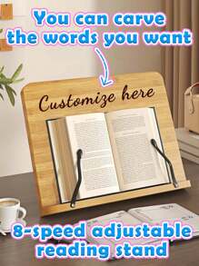 Customized Personalized Reading Stand, 8-Level Adjustable Stand For Adults And Kids, Wooden Reading Rack, Multi-Function Computer Stand, Student Book Stand, Computer Stand, Calligraphy Stand, Sutra Recitation Stand, Exam Preparation Book Stand Back To School, School Supplies, Gifts For Kid
