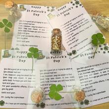 3-Piece St. Patrick's Day Card With Leprechaun Text, Lucky Four-Leaf Clover And Jar Of Treasure, The Perfect St. Patrick's Day Gift For Family And Friends (Includes A Card, A Real Four-Leaf Clover, And A Jar Of Treasure). - Multicolor - View 11