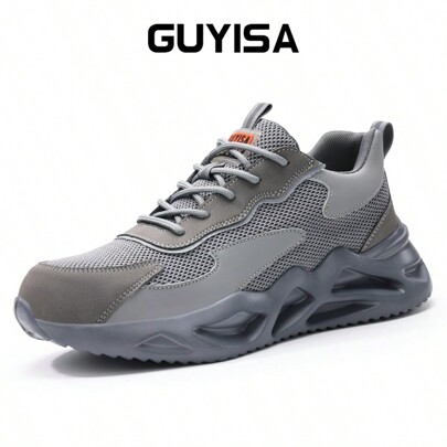Safety Shoes Anti-Smash Anti-Puncture Lightweight European Standard Steel Baotou Kevlar EVA Bottom Grey Low Top