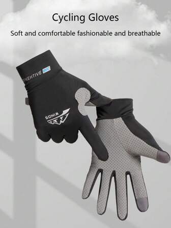 1PC Ice Silk Gloves Sun Protection Breathable Quick-Drying Outdoor Cycling Fishing Driving Takeaway Non-Slip Sports Gloves