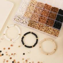 2000pcs Boho Chic Polymer Clay Bead Kit, 24 Styles With Alphabet Spacers, For DIY Bracelet & Jewelry Making - Fashionable Craft Set, Bohemian Style, Jewelry Set - Multicolor - View 5