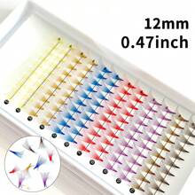 120 piezas de pestañas postizas curvas en colores surtidos, con aspecto natural y sin raíz de estilo de piel de marta, de 9-14 mm, pestañas reutilizables en azul/morado/rosa/verde