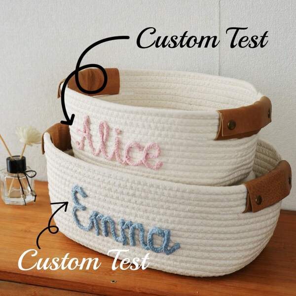 1pc Custom Storage Basket, Rope Woven Basket, Home White And Mixed Color Handmade Basket, Kitchen, Bathroom, Miscellaneous Items, Snack Basket, Home Organization And Storage Supplies For Kitchen Bathroom Bedroom Living Room Dorm Office Desk, Home Decor, Cot Accessories, Hospital Bag Essentials, Grey Storage Basket, Basket Small, Home Storage, Basket, Bathroom Storage, Kitchen Basket, Geometric Woven Boho Baskets, Wood Rattan Plant Pot Holders, Natural Mix Rope Decor For Coastal Vibes Outdoor Spaces