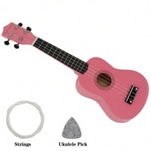 21 Inch Soprano Ukulele,Professonial Ukele  With Gig Bag, Picks,Extra Strings - Pink - View 8
