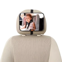 Baby Rear Back Seat Mirror Large Adjustable Car Wide View Headrest Mount - Black - View 2