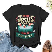 Women Jesus T Shirts Shirt Short Sleeves T Shirt Casual T Shirts Novelty Shirt Graphic Tees Clothes Top