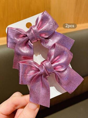 2pcs Purple Bowknot Hair Clips, Fashion Cute Hair Accessories Suitable For Everyday Use