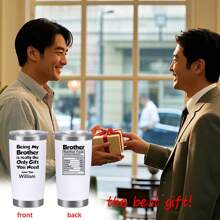 1 个个性化不锈钢水瓶，12 盎司/20 盎司，适合户外露营、健身、办公室和汽车旅行，是送给兄弟和朋友的绝佳礼物，也是送给男士的最佳生日和节日礼物 - 彩色 - 查看 7