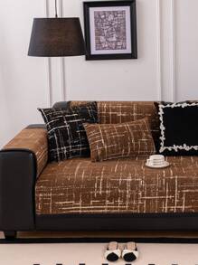 1 件雪尼尔沙发垫，现代简约设计，防尘、防滑、保护沙发、可洗、保暖且防褪色的沙发套，适用于卧室、办公室、客厅、L 形和 1/2/3/4 座沙发