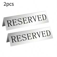 2/4/6 Pcs Gold Metal Tabletop Reserved Signs, Family Wedding Reserved Place Cards, Engagement And Reception Table Setting Cards, Waterproof Double Sided Seat Reservation Signs For Restaurants, Banquets, Weddings, Birthday Parties, Ceremonies And Events, Conference Rooms, Pre- Leave Table Decoration, Wedding Decoration, Double Sided Tent, Restaurants Best Gifts