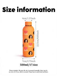 1pc 500ml Customizable Photo Thermo Mug, Personalized Photo & Name, Straight Cylindrical Coffee Mug, Car Travel Cup, Customized Insulated Tumbler, Customized Birthday Gift, Bridesmaid Gift, Mother's Day Gift, Stainless Steel Customized Cup, Insulated Customized Straight Cylinder, Weekend Gift For Him/Her, Gift For Couple, Friend, Classmate, Wife, Husband,Camping & Hiking Gear,Brunch-Ready