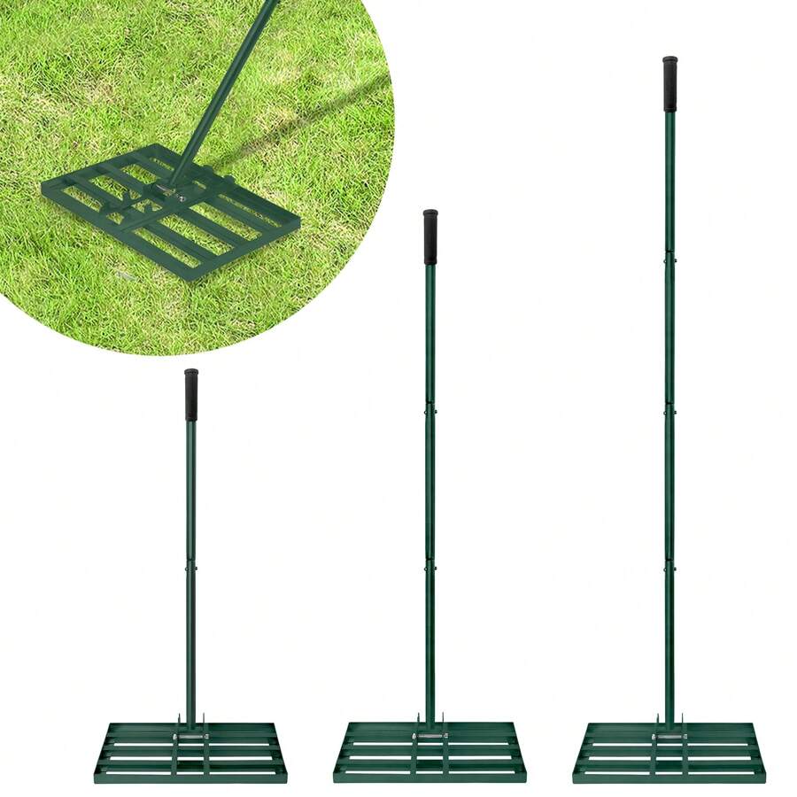 VA-Cerulean Metal Rake 25x50cm 25x75cm Leveler Lawn Rake Golf Garden Grass Leveling Rake With Non-Slip Rubber Handle Adjustable Length Levelawn Rake For Sanding Stripping Perfect Lawn Green - 25x50cm - View 1